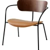 &Tradition Pavilion AV6 lounge chair, lacq. walnut - Noble Cognac leather