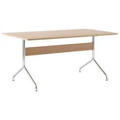 &Tradition Pavilion AV18 table, chrome - lacquered oak