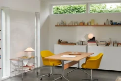 &Tradition Pavilion AV18 table, chrome - lacquered oak