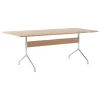 &Tradition Pavilion AV19 table, chrome - lacquered oak