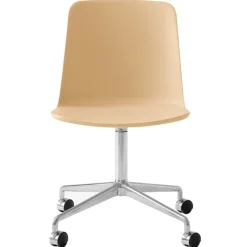 &Tradition Rely HW21 chair, polished aluminium - beige sand