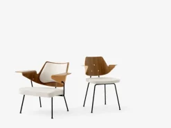 &Tradition RFH RD7 armchair, walnut and beech veneer - beige