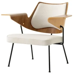 &Tradition RFH RD8 lounge chair, walnut and beech veneer - beige