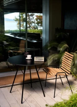 &Tradition RFH RD4 terrace side chair, black - teak