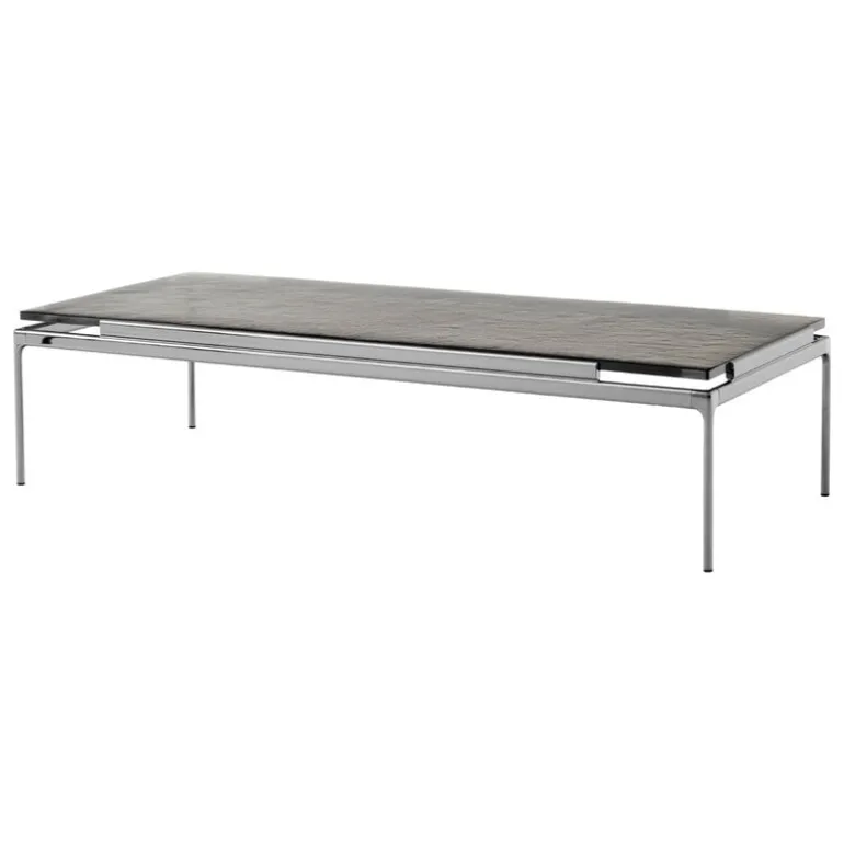 &Tradition Sett LN12 coffee table, smoked glass - dark chrome