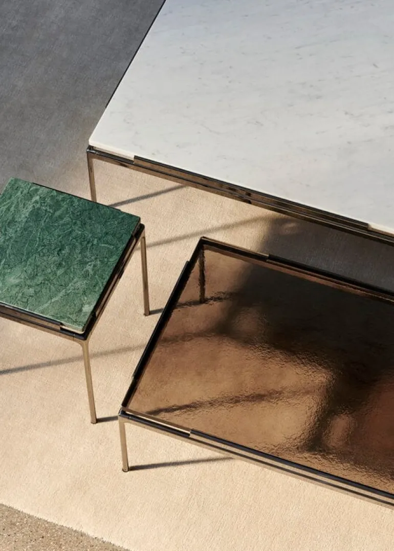 &Tradition Sett LN12 coffee table, smoked glass - dark chrome