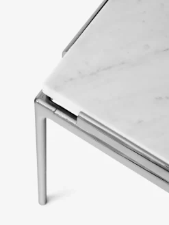 &Tradition Sett LN11 side table, Bianco Carrara - dark chrome