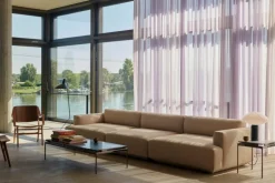 &Tradition Sett LN11 side table, Bianco Carrara - dark chrome