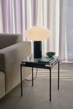 &Tradition Sett LN11 side table, Bianco Carrara - dark chrome