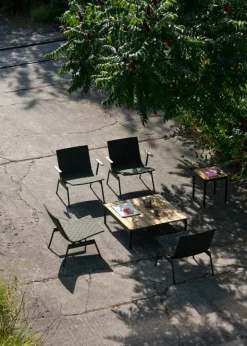 &Tradition Ville AV50 outdoor coffee table, 90 x 90 cm, teak - bronze green