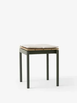 &Tradition Ville AV47 stool, teak - bronze green