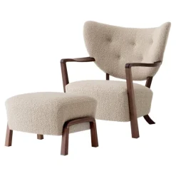 &Tradition Wulff ATD2 lounge chair and ATD3 pouf, Karakorum 003 - walnut