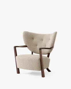 &Tradition Wulff ATD2 lounge chair and ATD3 pouf, Karakorum 003 - walnut