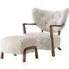 &Tradition Wulff ATD2 lounge chair and ATD3 pouf, Moonlight - walnut