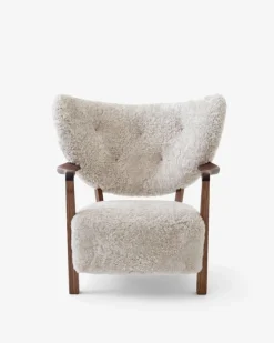 &Tradition Wulff ATD2 lounge chair and ATD3 pouf, Moonlight - walnut