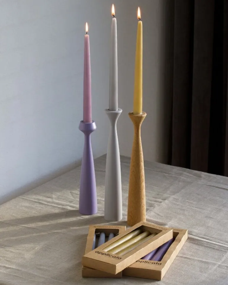 applicata Blossom candle, 4 pcs, yellow