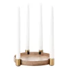 applicata Luna candleholder, oak - brass