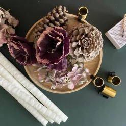 applicata Luna candleholder, oak - brass