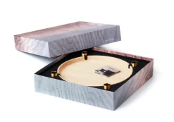 applicata Luna Maxi candleholder, oak - brass