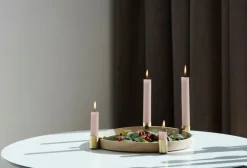 applicata Luna Maxi candleholder, oak - brass