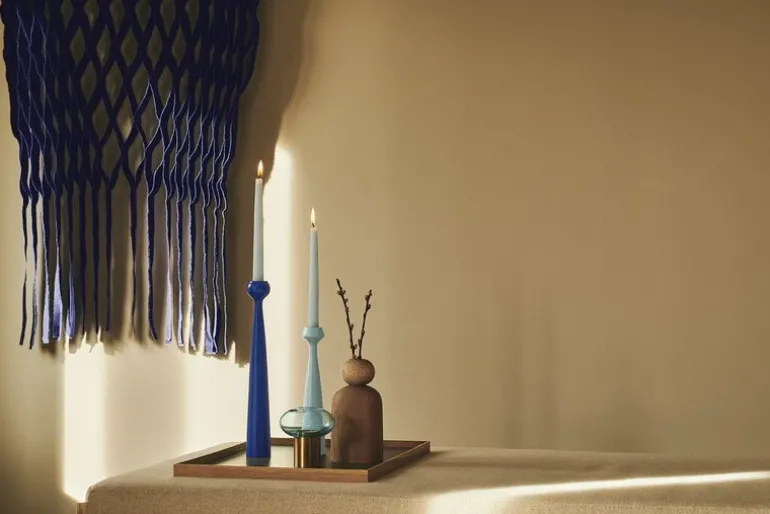 applicata Tulip candleholder, cobalt blue