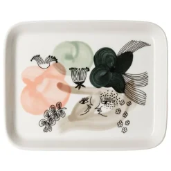 Arabia Kukkamaa plate, 15 x 19 cm, green