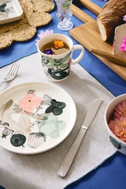 Arabia Kukkamaa plate, 15 x 19 cm, green