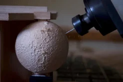 Architectmade Moon sculpture, 12 cm, maple - walnut