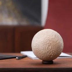 Architectmade Moon sculpture, 12 cm, maple - walnut