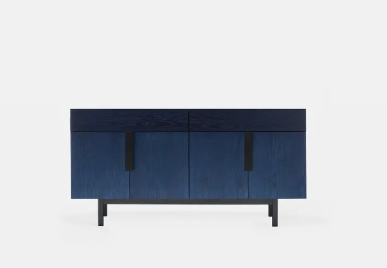 Ariake Aizome sideboard, indigo - black - red