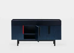 Ariake Aizome sideboard, indigo - black - red