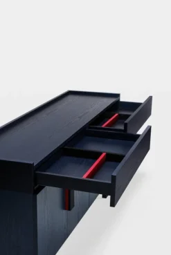 Ariake Aizome sideboard, indigo - black - red
