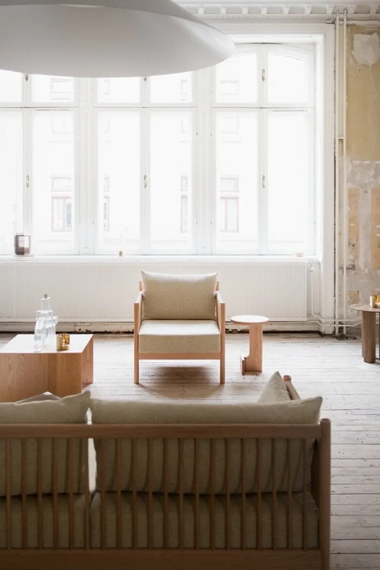 Ariake Braid lounge chair, white stained oak