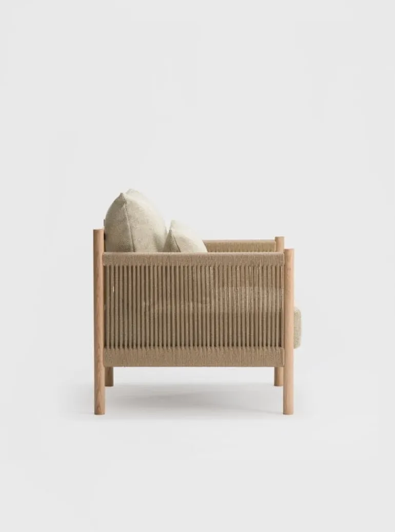 Ariake Braid lounge chair, white stained oak