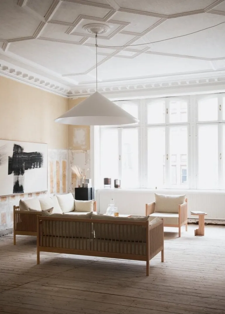 Ariake Braid lounge chair, white stained oak