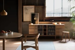 Ariake Dovetail stool, hinoki