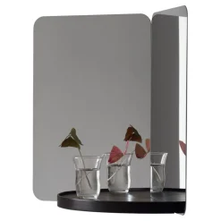 Artek 124 degrees mirror, medium, black shelf