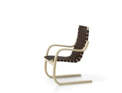 Artek Aalto armchair 406, birch - black/brown webbing