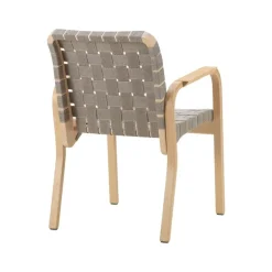 Artek Aalto Armchair 45, birch - natural/black webbing - rattan weave