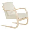 Artek Aalto armchair 402, birch - white Hallingdal 100