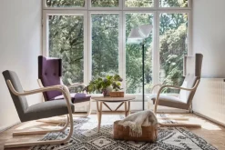 Artek Aalto armchair 402, birch - white Hallingdal 100