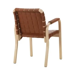 Artek Aalto Armchair 45, birch - cognac quilted leather