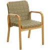 Artek Aalto Armchair 45, honey - leaf green quilted leather - rattan weave