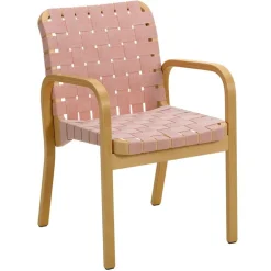 Artek Aalto Armchair 45, honey - natural/red webbing