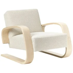 Artek Aalto armchair 400 "Tank", birch - cream/pearl Nubia 02