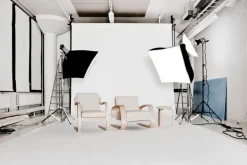 Artek Aalto armchair 400 "Tank", birch - white Hallingdal 100