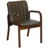 Artek Aalto Armchair 45, walnut - olive quilted leather