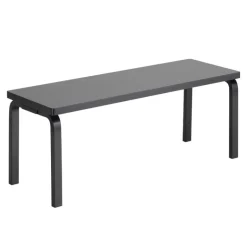 Artek Aalto bench 153A, solid seat, black
