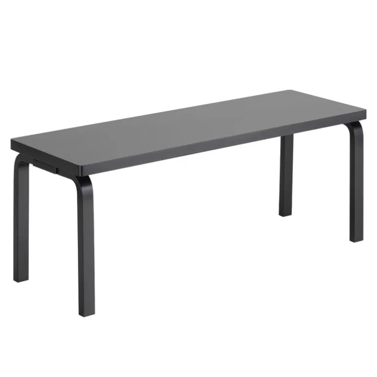 Artek Aalto bench 153A, solid seat, black