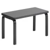 Artek Aalto bench 153B, solid seat, black